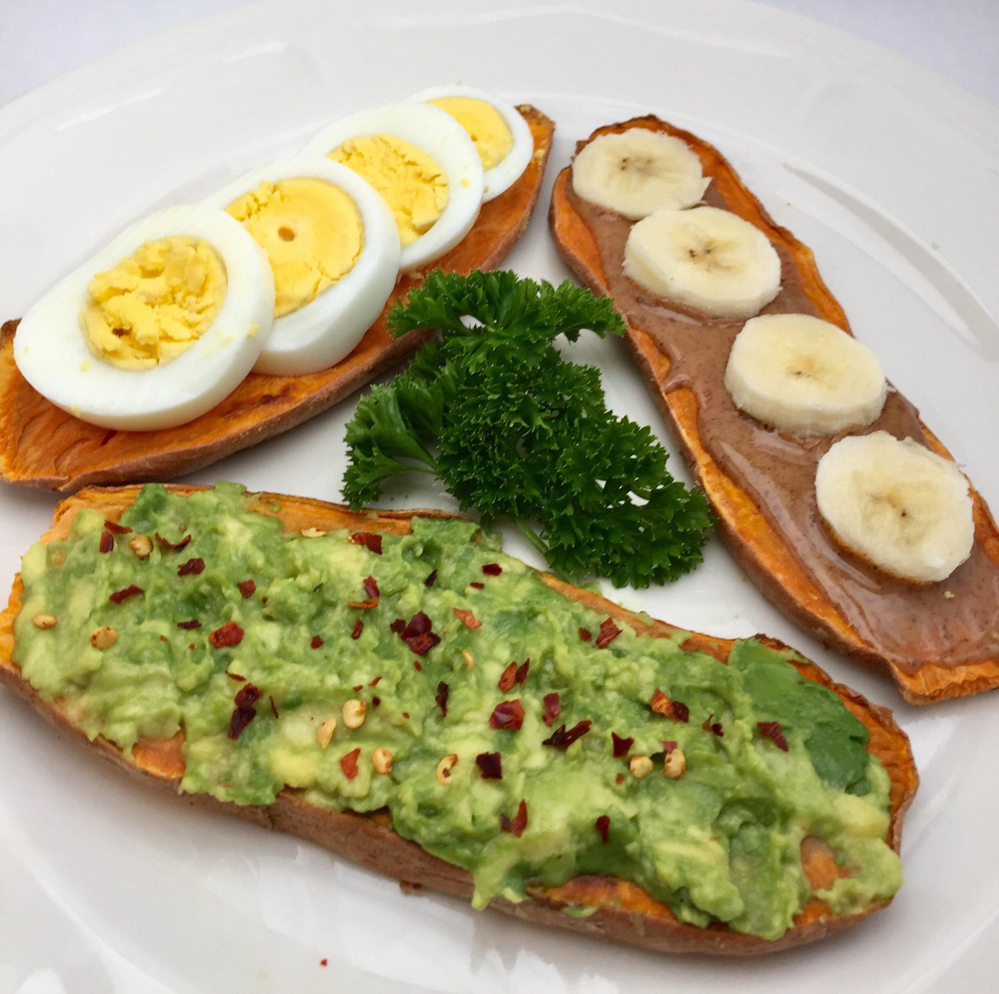 Sweet and Egg toast.  https://www.holisticbphealth.com/snacks-that-hold-us.html